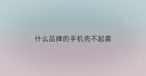 什么品牌的手机壳不起雾(什么手机壳不容易出汗)