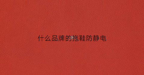 什么品牌的拖鞋防静电(防静电拖鞋和一般拖鞋有什么区别)
