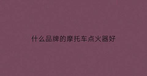 什么品牌的摩托车点火器好(摩托车点火器排行)