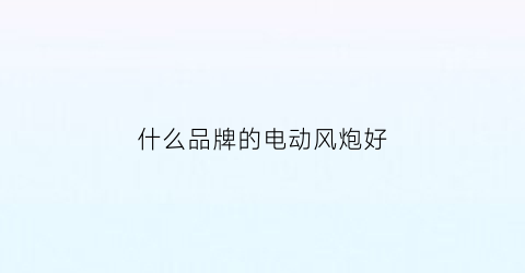 什么品牌的电动风炮好(什么品牌的电动风炮好用)