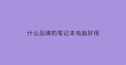 什么品牌的笔记本电脑好用(什么品牌的笔记本电脑好用配置高)