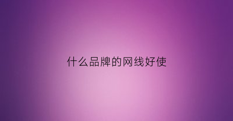 什么品牌的网线好使(什么牌子的网线好)