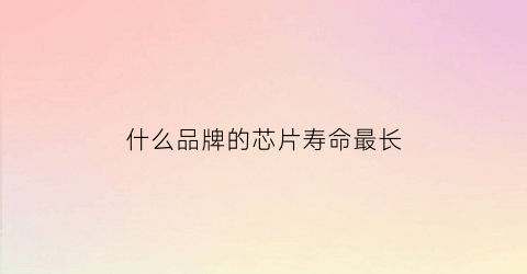 什么品牌的芯片寿命最长(芯片最好的)