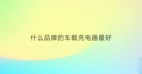 什么品牌的车载充电器最好(车载充电器那个牌子好用)