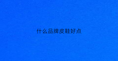 什么品牌皮鞋好点(什么牌皮鞋最好)