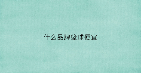 什么品牌篮球便宜(买什么品牌的篮球)