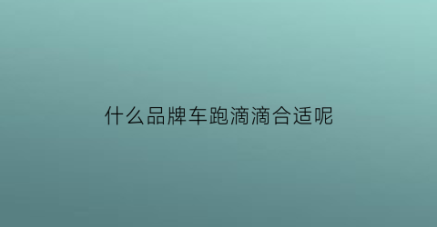 什么品牌车跑滴滴合适呢(买什么品牌的车跑滴滴最好)