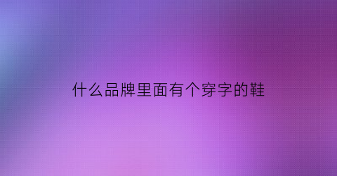 什么品牌里面有个穿字的鞋(带个z牌子的鞋子)