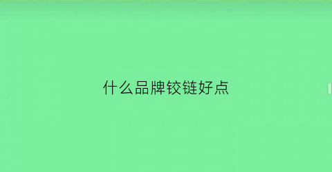 什么品牌铰链好点(什么铰链好什么牌子的铰链好)