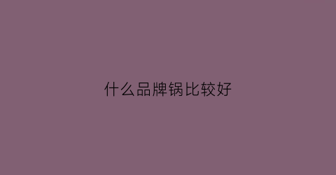 什么品牌锅比较好(什么品牌锅最好)