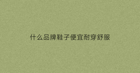 什么品牌鞋子便宜耐穿舒服(什么牌子的鞋便宜还穿的舒服)