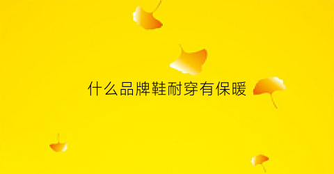 什么品牌鞋耐穿有保暖(什么品牌的鞋保暖性能最好)