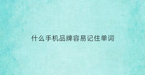 什么手机品牌容易记住单词(手机记单词什么软件好用)