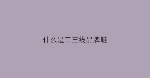什么是二三线品牌鞋(二三线品牌鞋子有哪些)