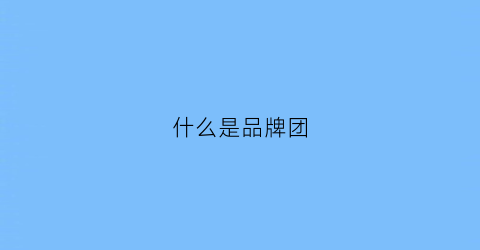 什么是品牌团(什么是品牌团队建设)
