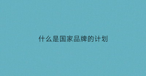 什么是国家品牌的计划(国家品牌计划标志)