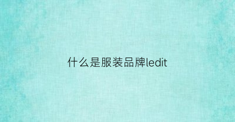 什么是服装品牌ledit