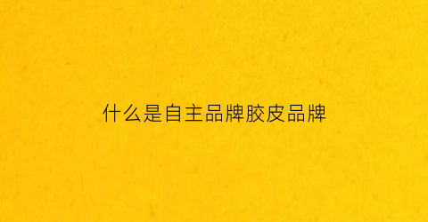 什么是自主品牌胶皮品牌(什么是自主品牌胶皮品牌呢)