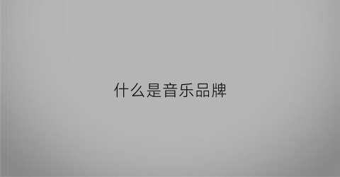 什么是音乐品牌(什么是音乐品牌的定义)