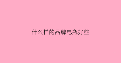 什么样的品牌电瓶好些(什么品牌的电瓶质量最好)