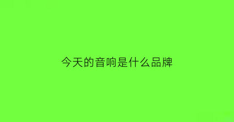 今天的音响是什么品牌(今天音响怎么样)