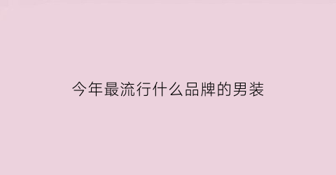 今年最流行什么品牌的男装(今年流行什么款男装)