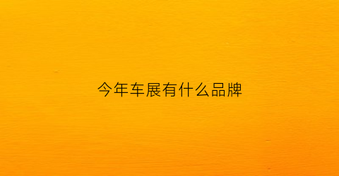 今年车展有什么品牌(今年的车展)