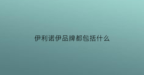 伊利诺伊品牌都包括什么(伊利诺伊公司怎么样)