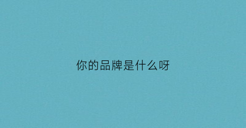 你的品牌是什么呀(你的品牌是什么呀英语)