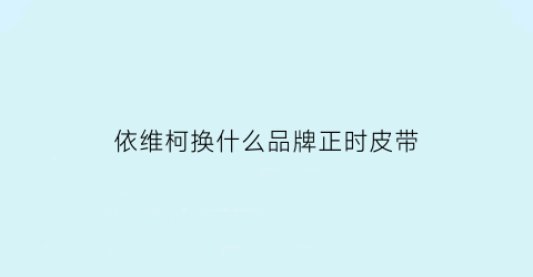 依维柯换什么品牌正时皮带(依维柯换正时皮带需要拆水箱吗)