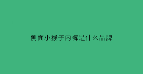侧面小猴子内裤是什么品牌(猴子侧面图)