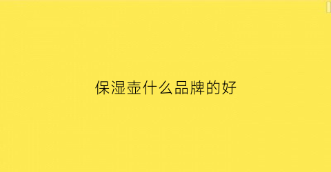 保湿壶什么品牌的好(保湿壶怎么使用)