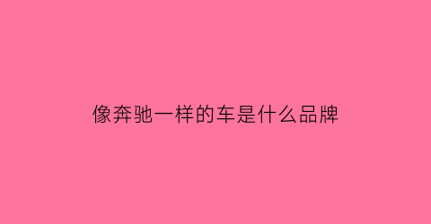 像奔驰一样的车是什么品牌(像奔驰一样的车标是什么车)