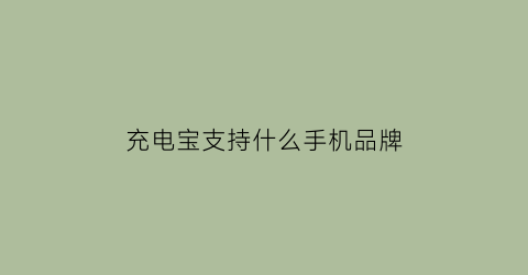 充电宝支持什么手机品牌(充电宝适用于所有手机吗)