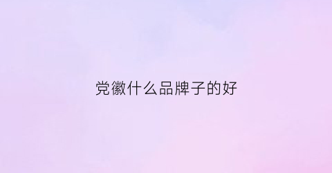 党徽什么品牌子的好