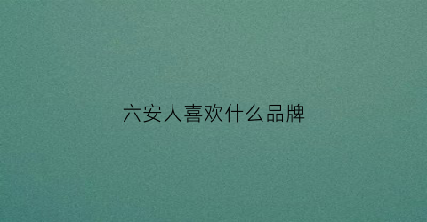 六安人喜欢什么品牌(六安什么东西最出名)