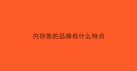 内存条的品牌有什么特点(内存条常见品牌)