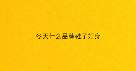 冬天什么品牌鞋子好穿(冬天什么品牌鞋子好穿一点)