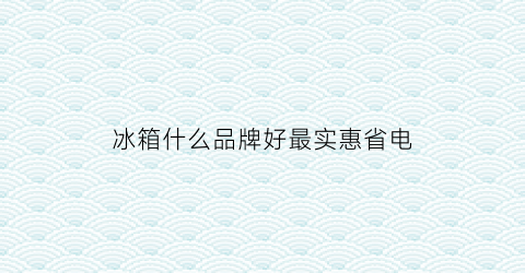 冰箱什么品牌好最实惠省电(冰箱哪个牌子好又实惠又省电)