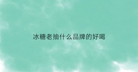 冰糖老抽什么品牌的好喝(冰糖老抽和老抽)