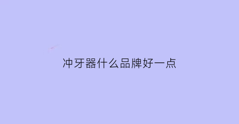 冲牙器什么品牌好一点(冲牙器什么品牌的好)