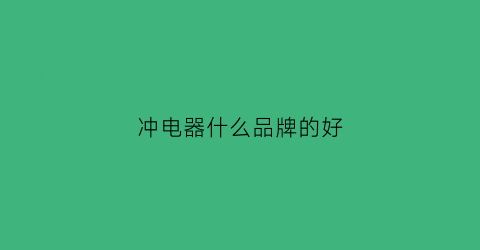 冲电器什么品牌的好(充电器哪种品牌好)