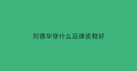 刘德华穿什么品牌皮鞋好(刘德华穿过的皮衣)