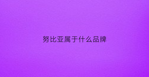 努比亚属于什么品牌(努比亚是什么品牌的)