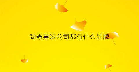劲霸男装公司都有什么品牌(劲霸男装口碑好不好)