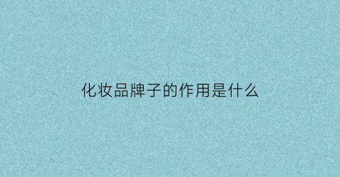 化妆品牌子的作用是什么(品牌化妆品有什么)