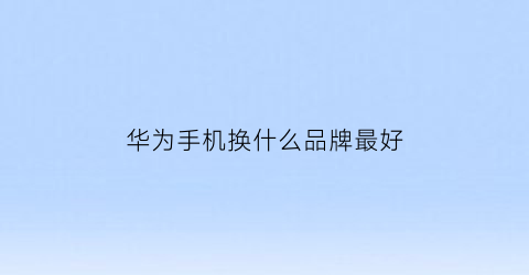 华为手机换什么品牌最好(华为手机换哪个牌子的电池耐用)