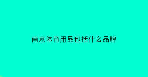 南京体育用品包括什么品牌(南京体育用品有限公司)