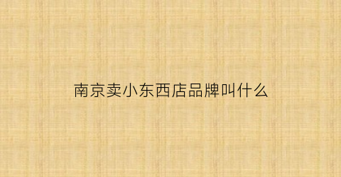 南京卖小东西店品牌叫什么(南京卖小礼品特别多的地方)