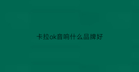 卡拉ok音响什么品牌好(卡拉ok音箱品牌排行榜前十名)